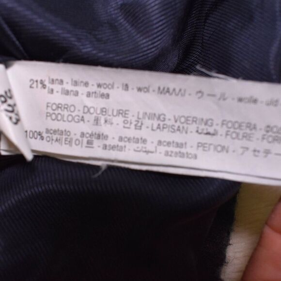 Zara Wool Blend Italian Fabric Color Block Coat Small Oversized Button Up - Picture 10 of 11